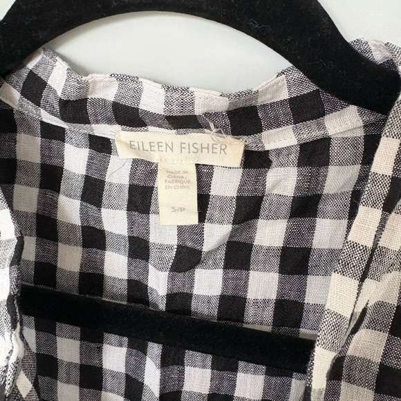 Eileen Fisher 100% organic cotton Black and White Checkered Sleeveless Top - Picture 3 of 5